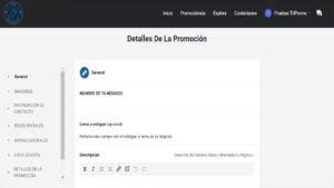 detalles de la promoción