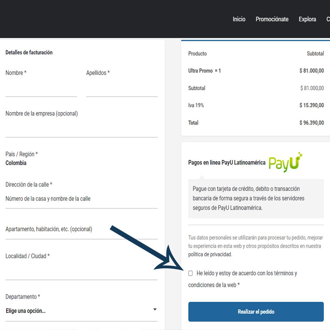rellenar datos de pago